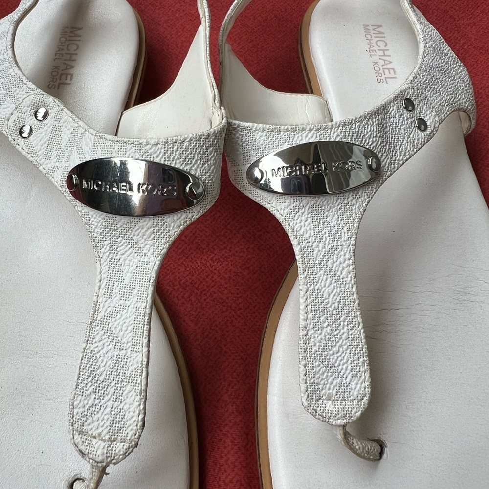 Michael Kors Metallic Silver Sandals - Picture 2 of 6